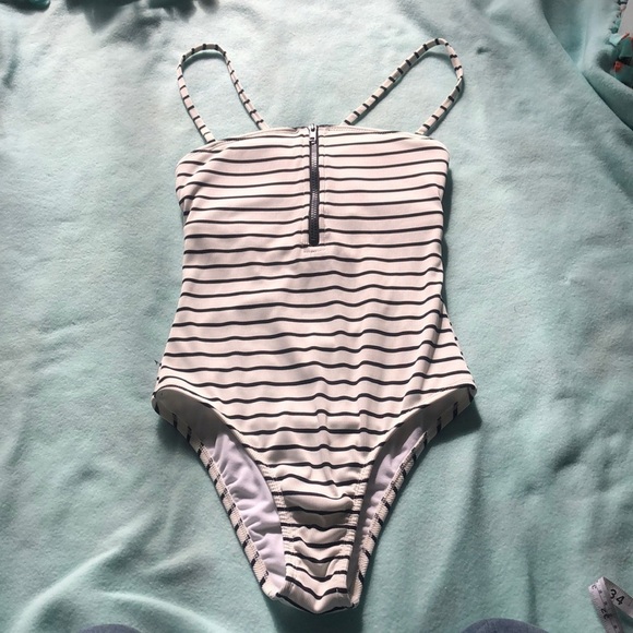 Xhilaration Other - Xhilration black striped one piece swim suit size small